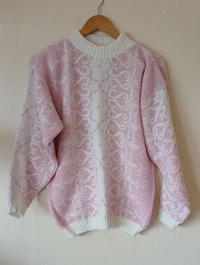 Vintage Nan Dorsey Pink Sparkle 90s Sweater